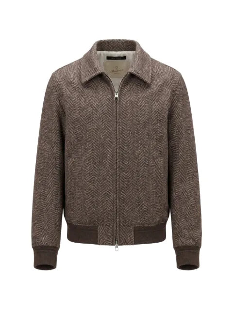 Montecore herringbone-pattern zip-up jacket