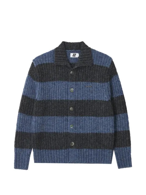 izzue striped chunky-knit cardigan