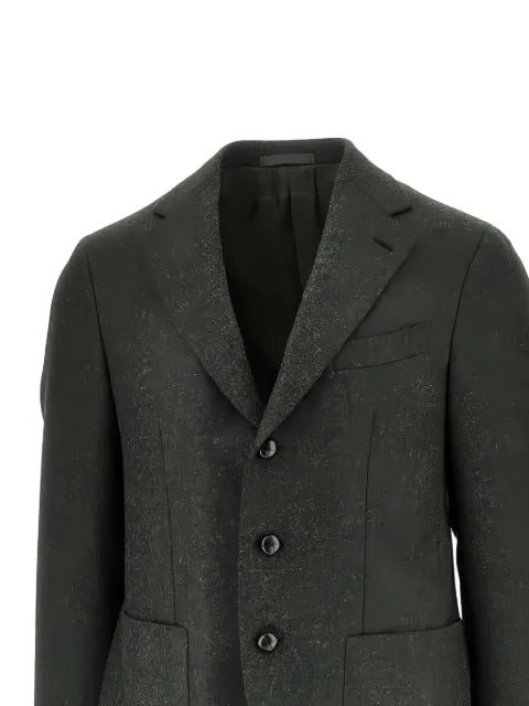 Caruso single-breasted wool blazer