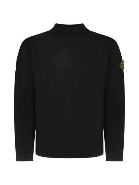 Stone Island logo-patch high-neck sweater