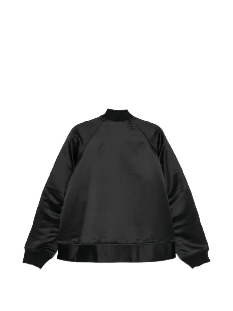 Black Comme Des Garçons satin raglan-sleeve jacket