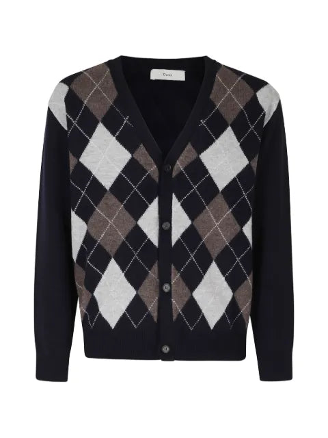 DUNST argyle-intarsia cardigan