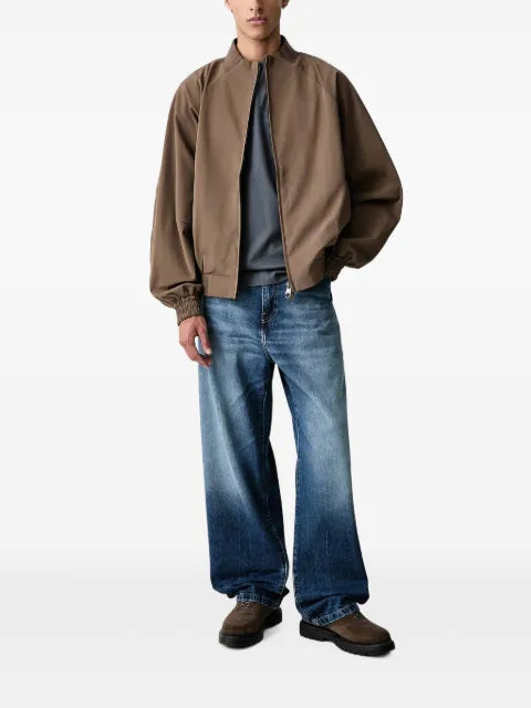Rains logo-patch bomber jacket