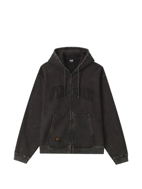 FINGERCROXX logo-patch zip-up hoodie