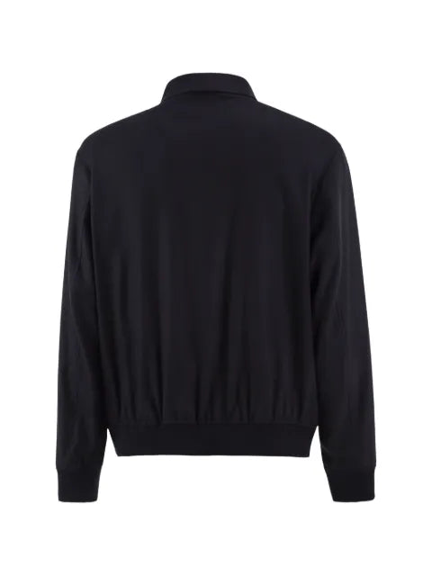 BOSS slim-fit zip-up jacket in virgin wool flannel
