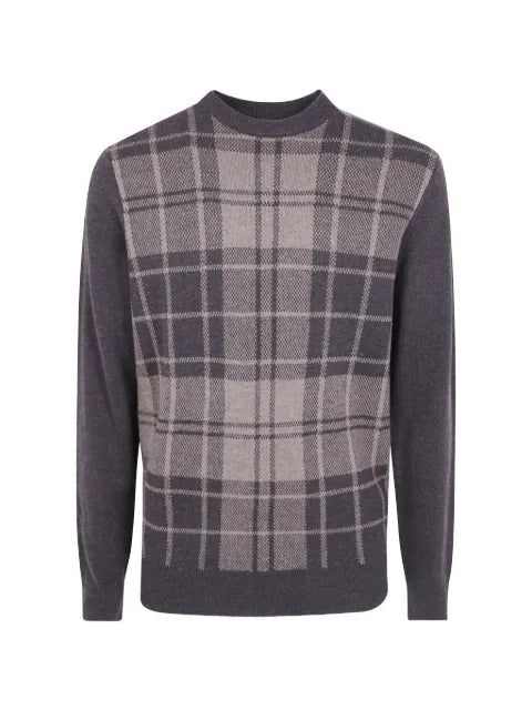 Barbour check-pattern wool sweater