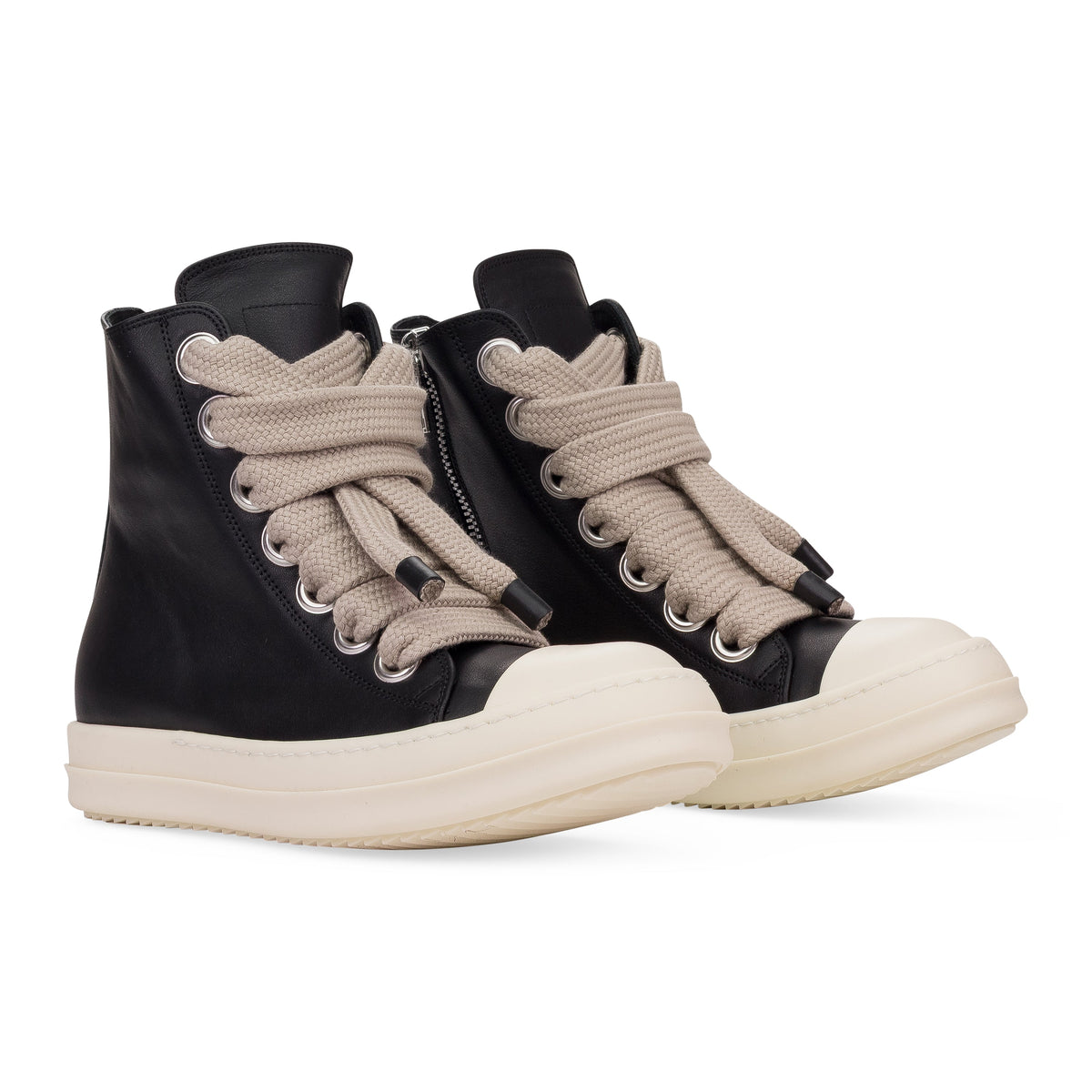 Black Leather Jumbolace Sneaker