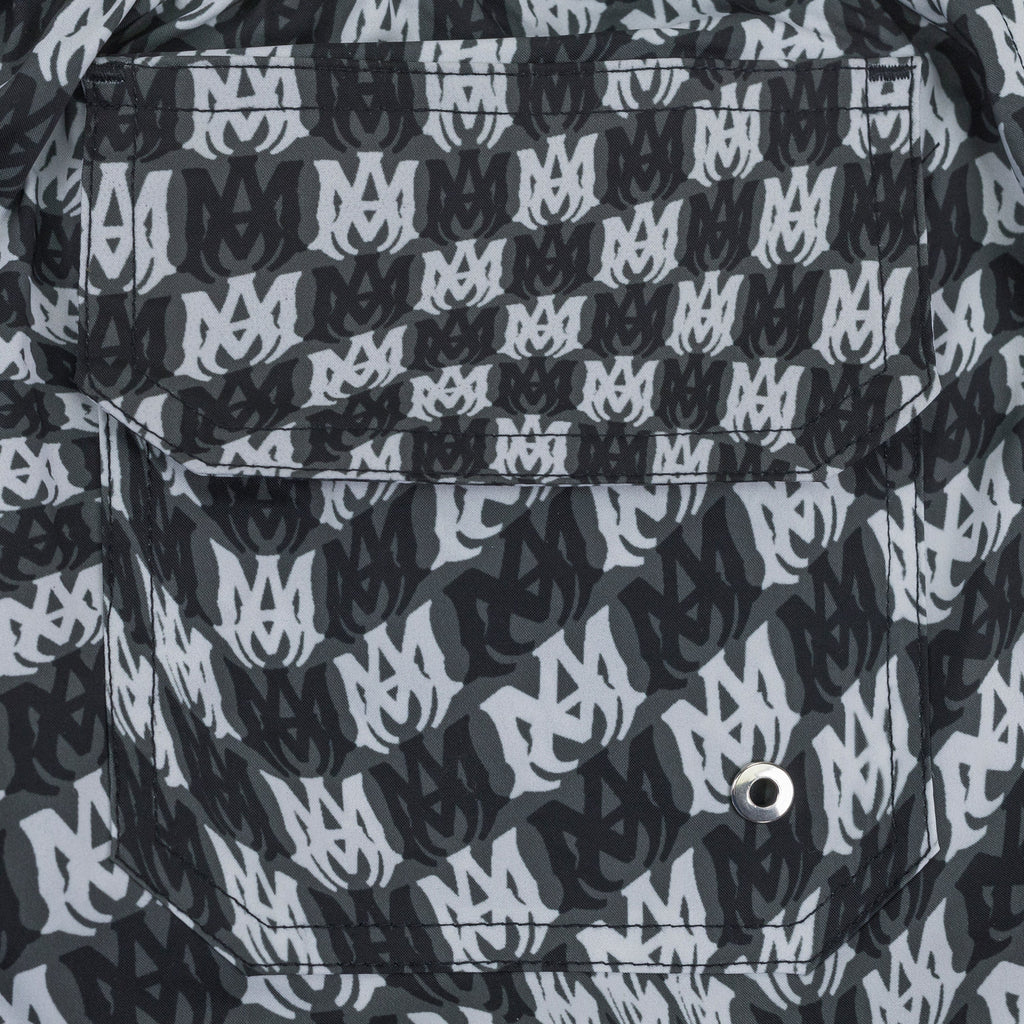 Black WAVY MA SWIM TRUNK
