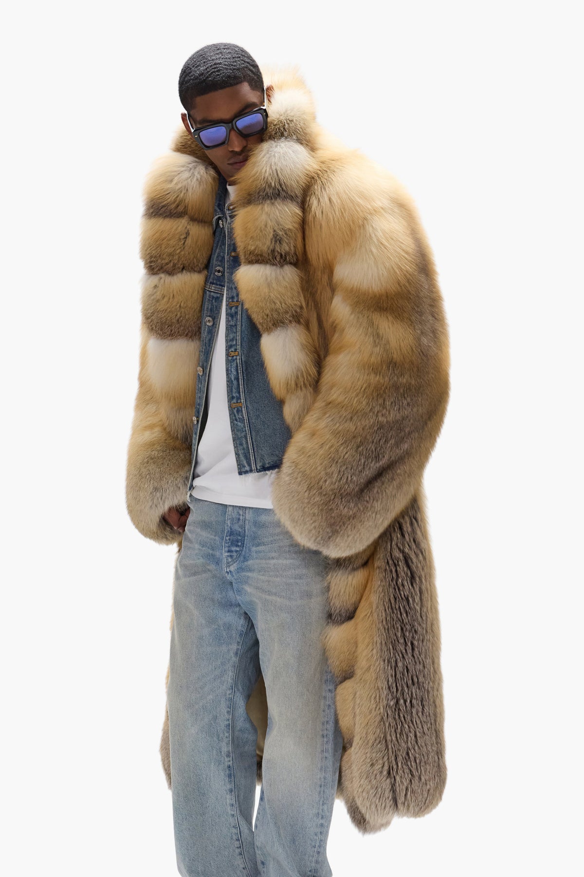Shawl Collar Fur Coat