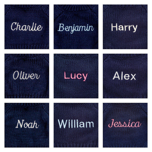 Bashful Fox Cub with Personalized Navy Jumper