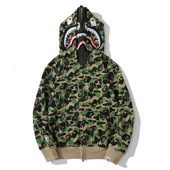 BAPE Big ABC Camo Double-Hood Shark Hoodie