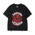 Sp5der "Heroes & Villains" Red Web Graphic Black Short Sleeve T-Shirt