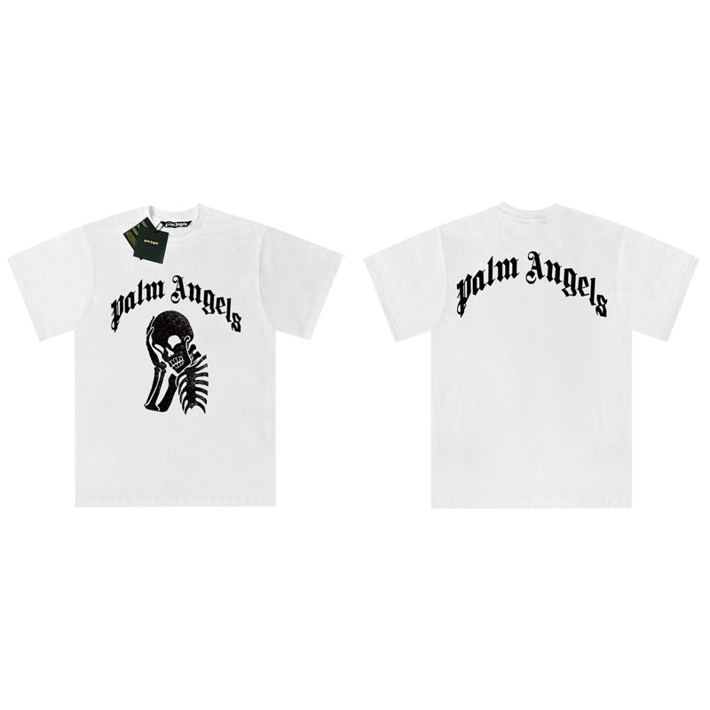 Palm Angels Graphic Print Tee Loose Crew Neck Streetwear T-Shirt