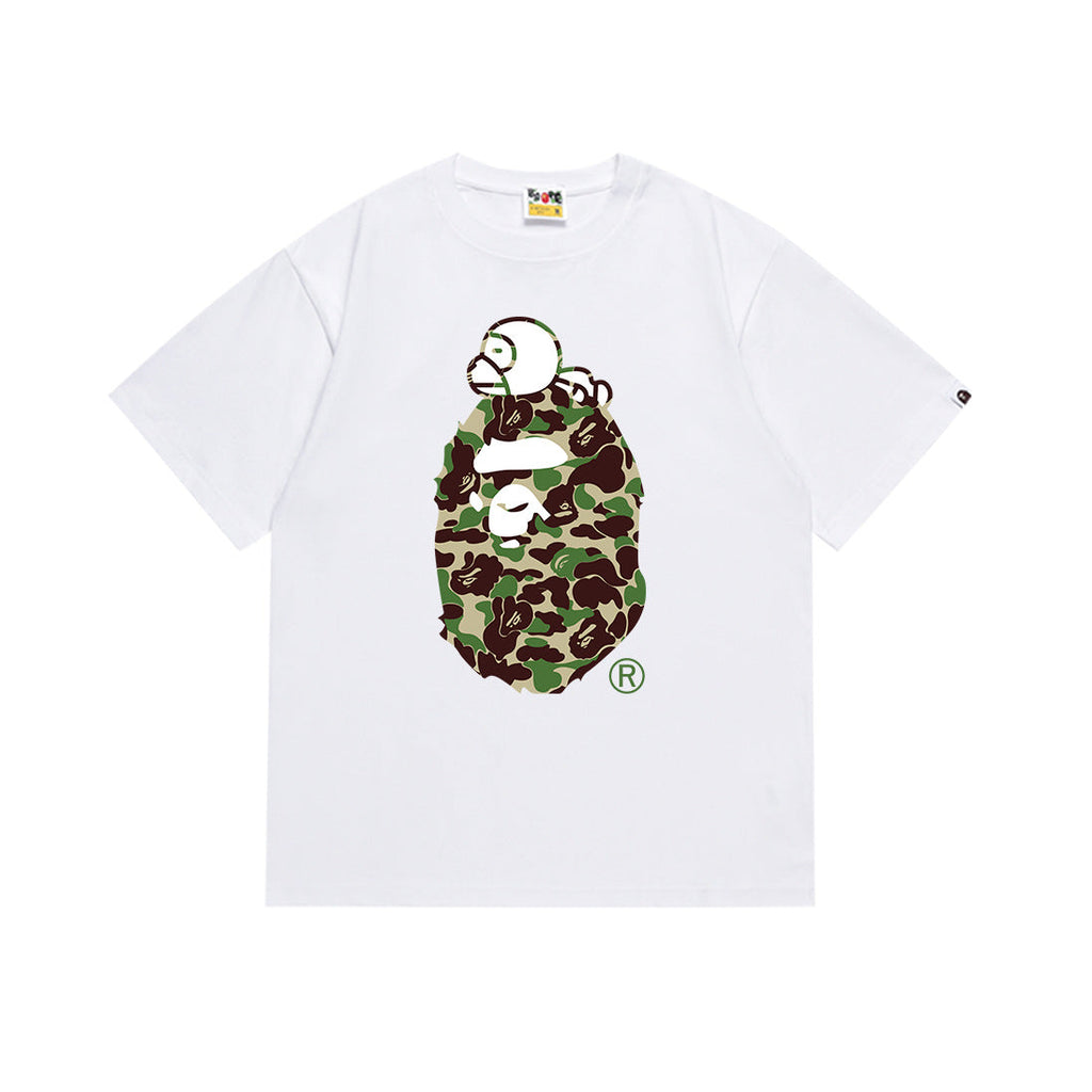 BAPE Camo Ape Head Graphic Print Short Sleeve Tee Streetwear Unisex