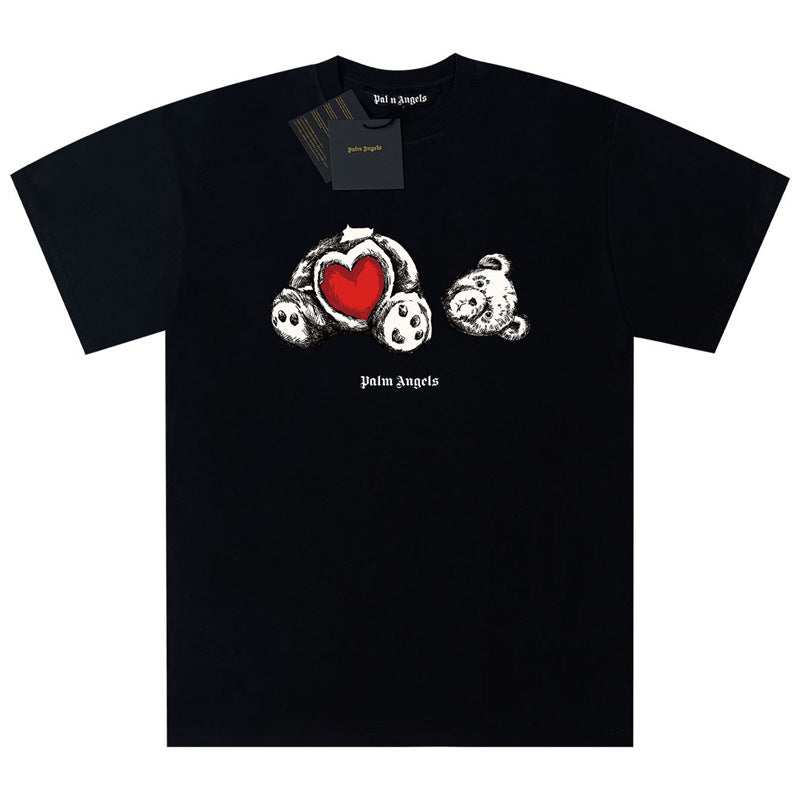 Palm Angels Graphic Print Tee Loose Crew Neck Streetwear T-Shirt