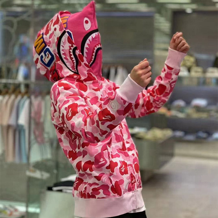 BAPE Big ABC Camo Double-Hood Shark Hoodie
