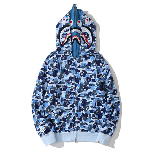 BAPE Big ABC Camo Double-Hood Shark Hoodie