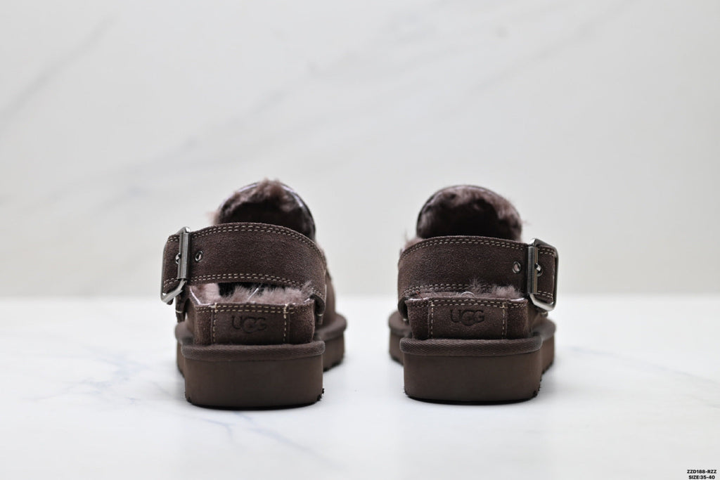 UGG Golden Family Shearling Buckle Clogs