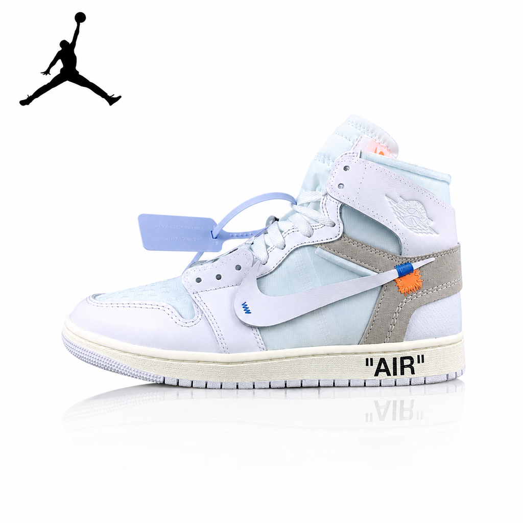 Air Jordan 1 High x Off-White Triple White Unisex Sneakers AA3834-100