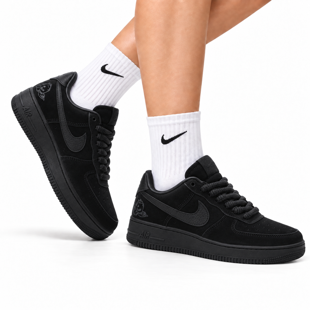 Nike Air Force 1 Low Triple Black Unisex Sneakers Style 15