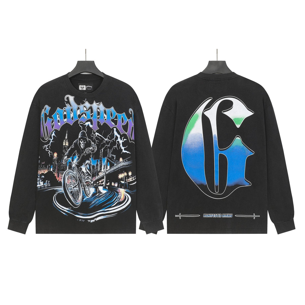 Godspeed Biker City Graphic Long-Sleeve T-Shirt