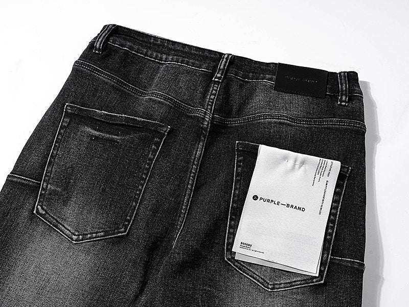 Purple Brand Black Washed Distressed Jeans