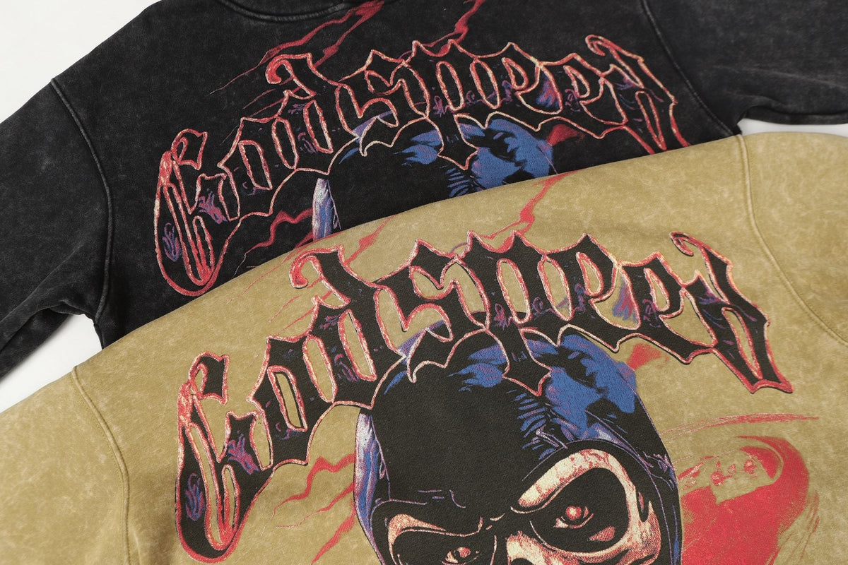 Godspeed Washed Skull Graphic Hoodie