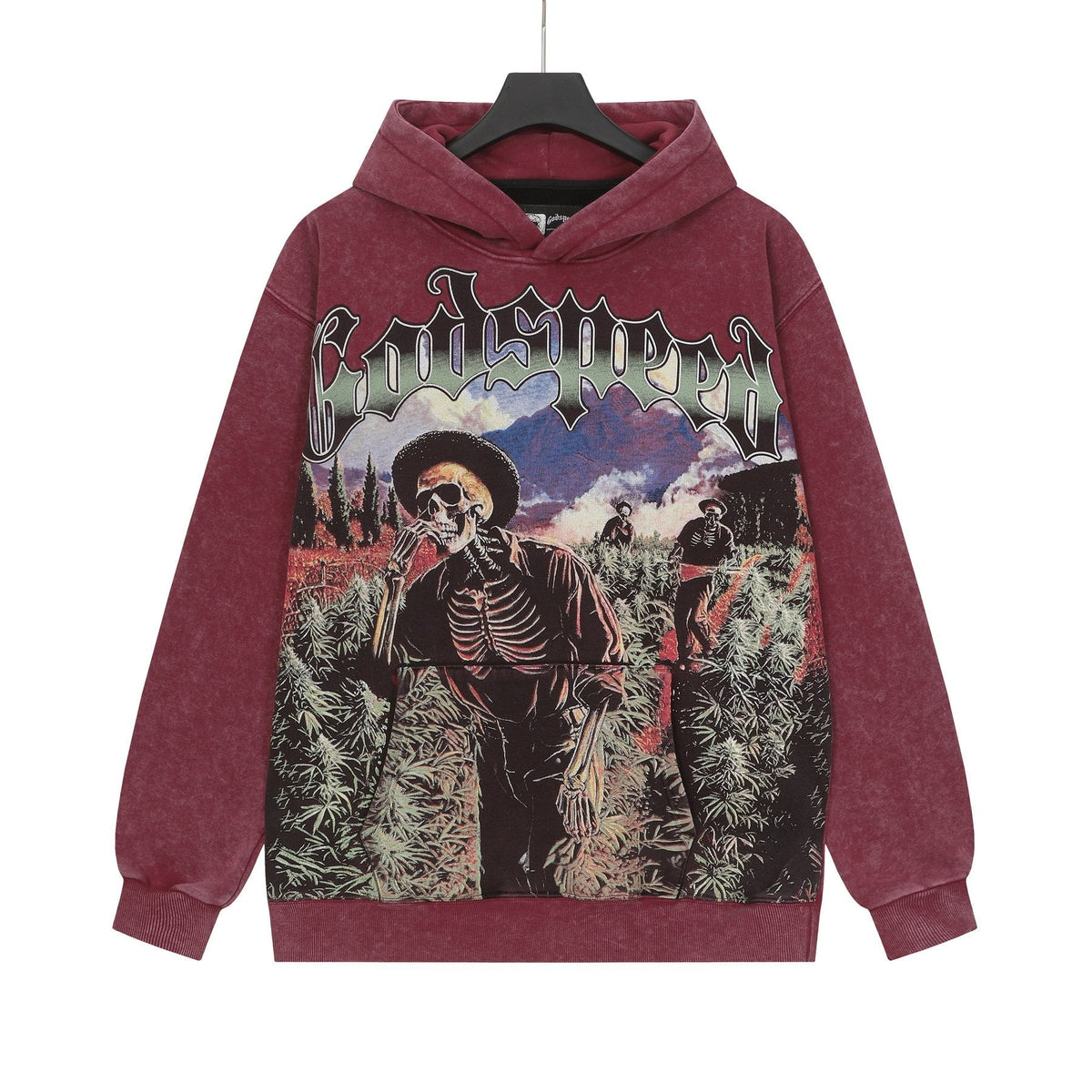 Godspeed Out of Many One Graphic Acid Wash Hoodie