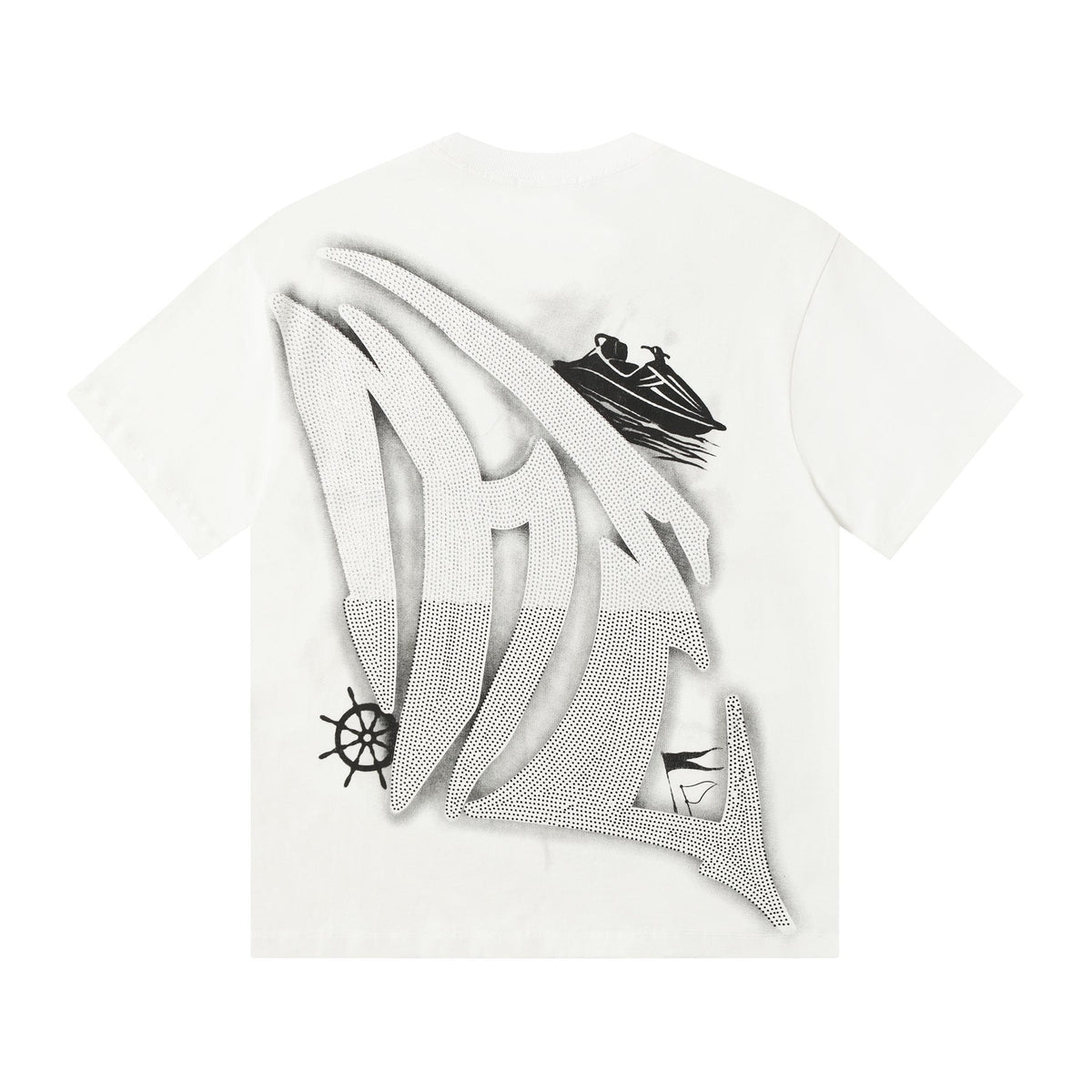 MIXED EMOTION Rhinestone Graphic T-Shirt
