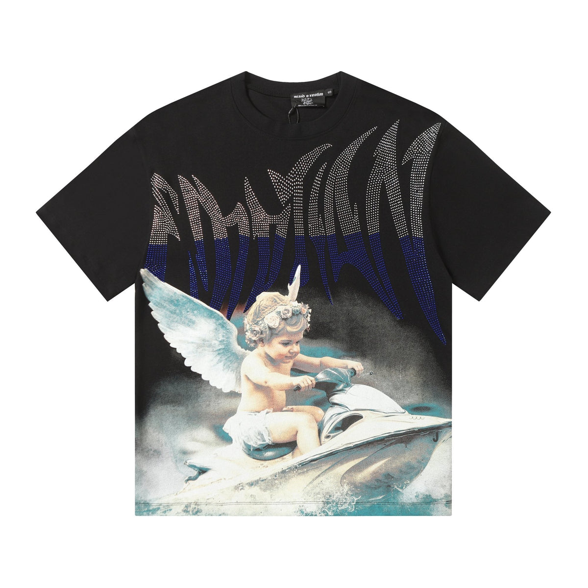 MIXED EMOTION Rhinestone Graphic T-Shirt