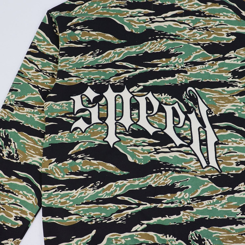 Godspeed Camouflage Gothic Letter Zip Hoodie