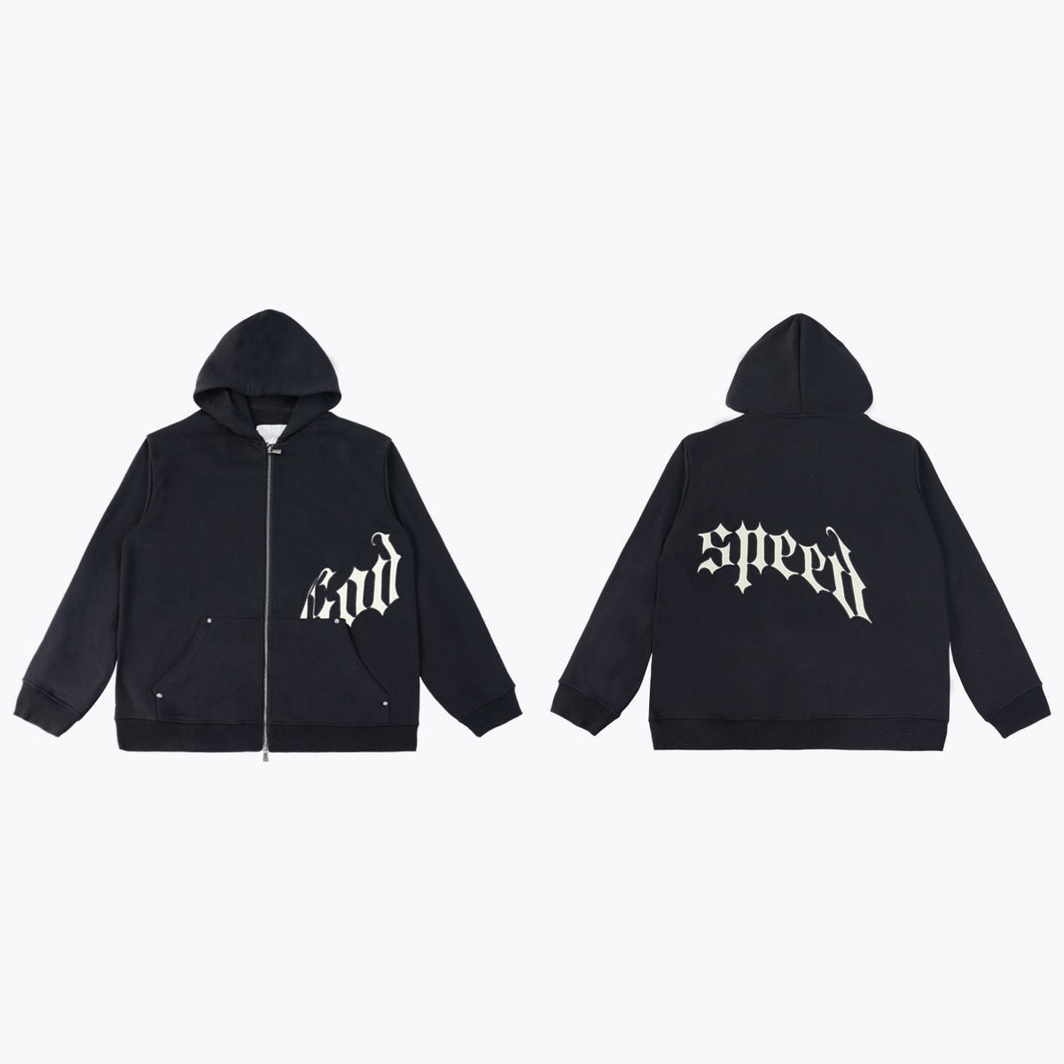 Godspeed White Gothic Zip Hoodie & Jogger Matching Set