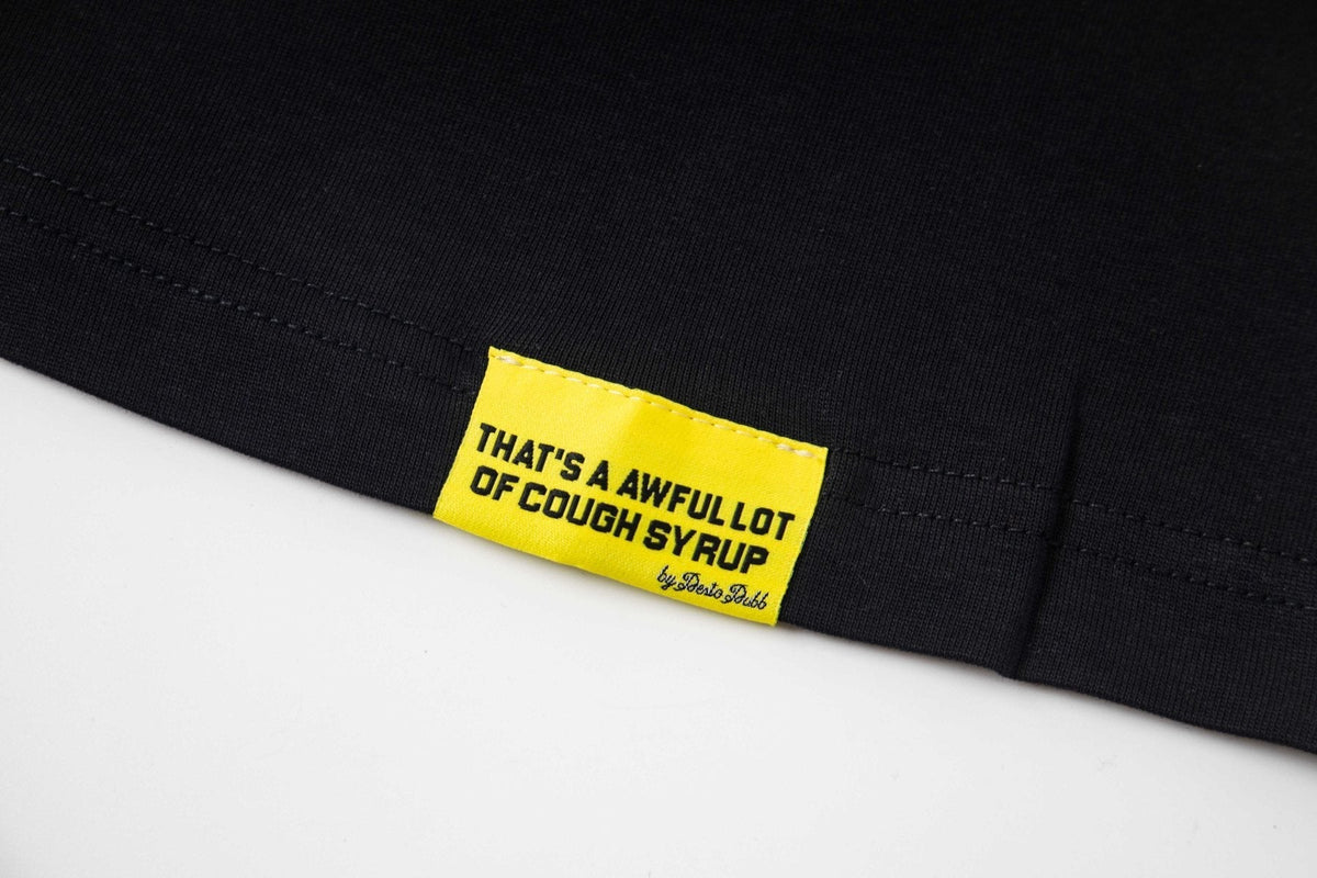 THAT'S A AWFUL LOT OF COUGH SYRUP Black Back-Print Short-Sleeve T-Shirt