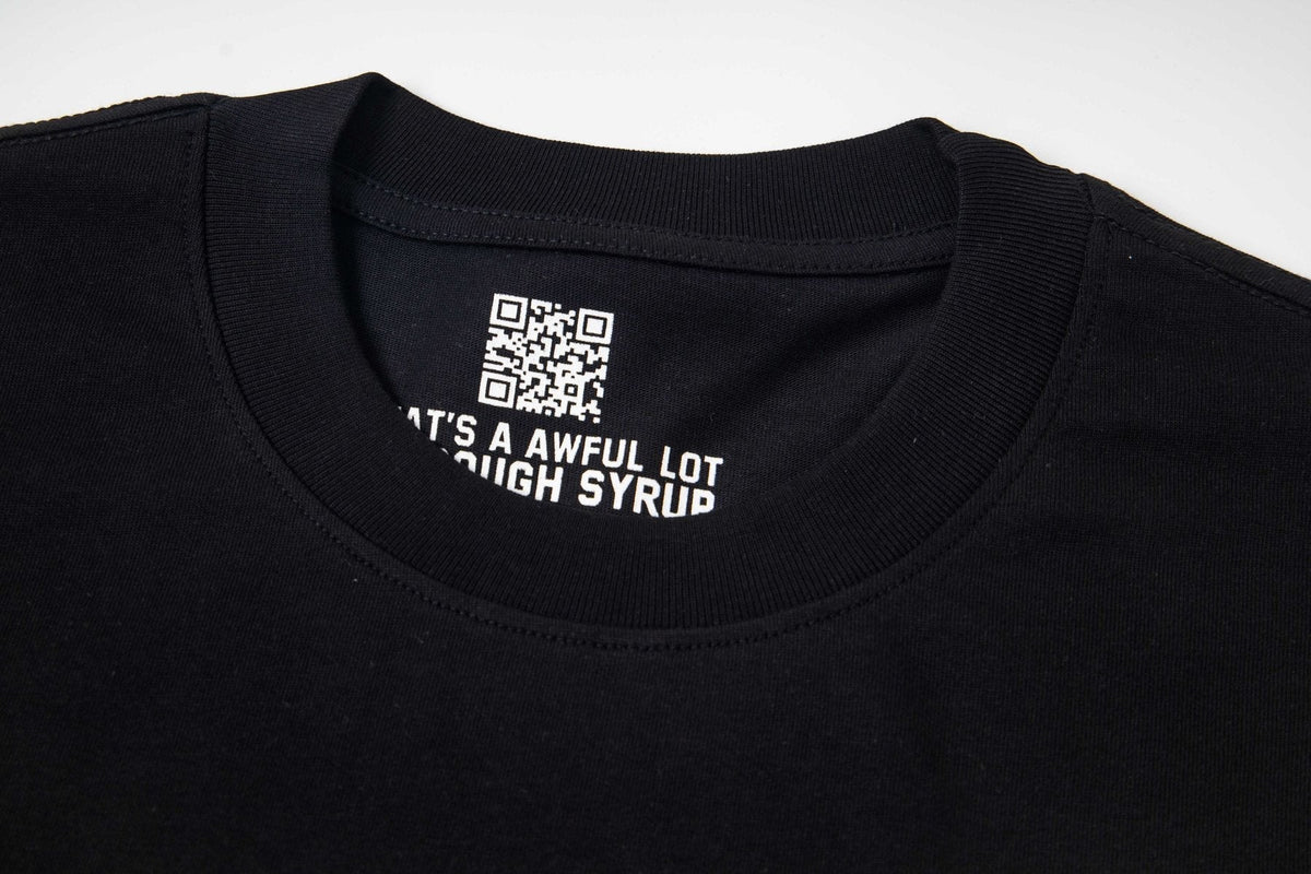 THAT'S A AWFUL LOT OF COUGH SYRUP Black Back-Print Short-Sleeve T-Shirt