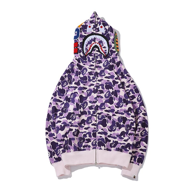 BAPE Purple Camo Shark Full-Zip Hoodie