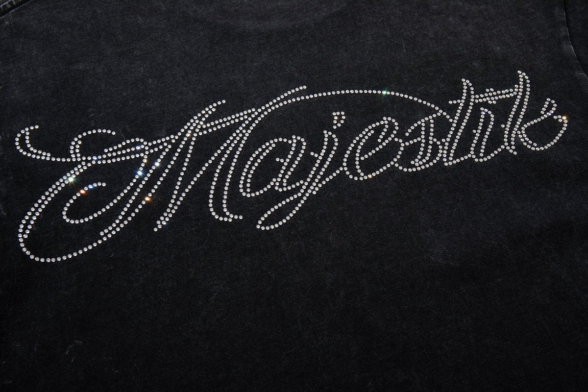 MAJESTIK Blue Football Graphic T-Shirt