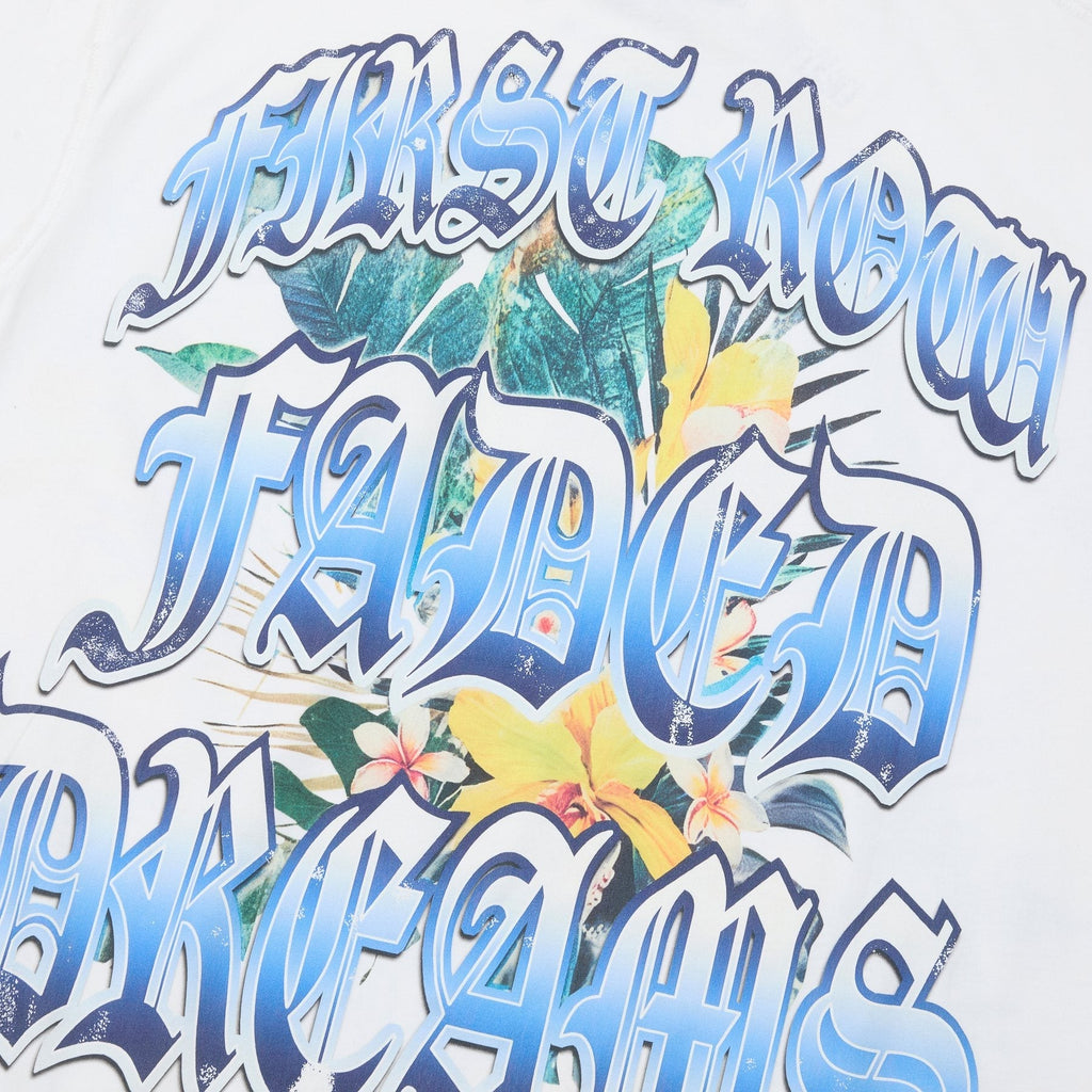FIRST ROW Tropical Statue Rhinestone Graphic T-Shirt
