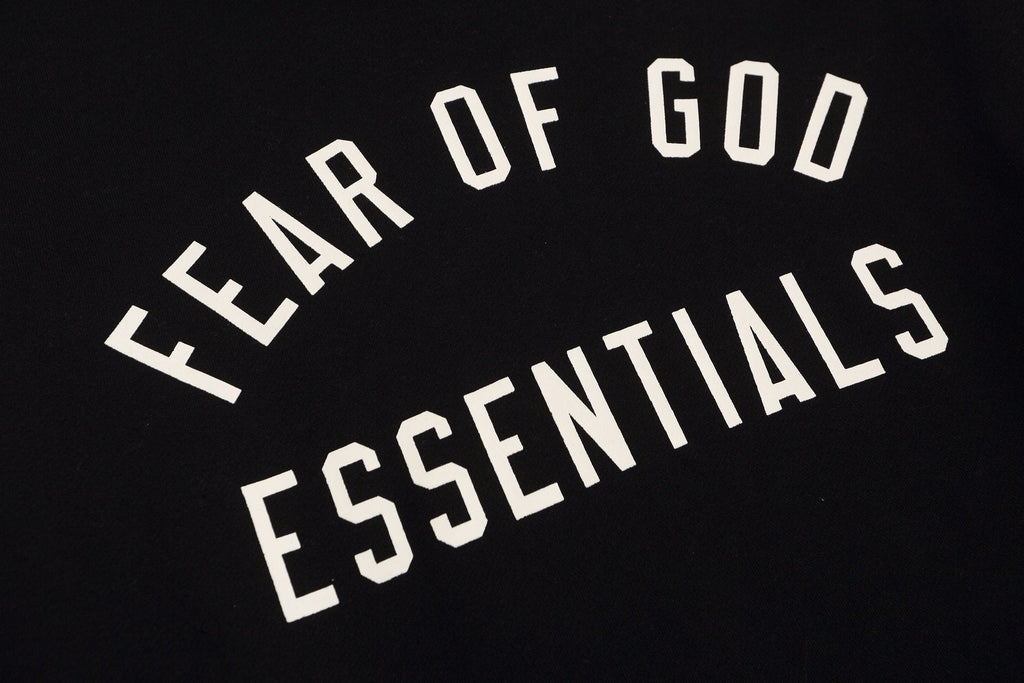 Fear of God Essentials Arched Graphic Hoodie in Black