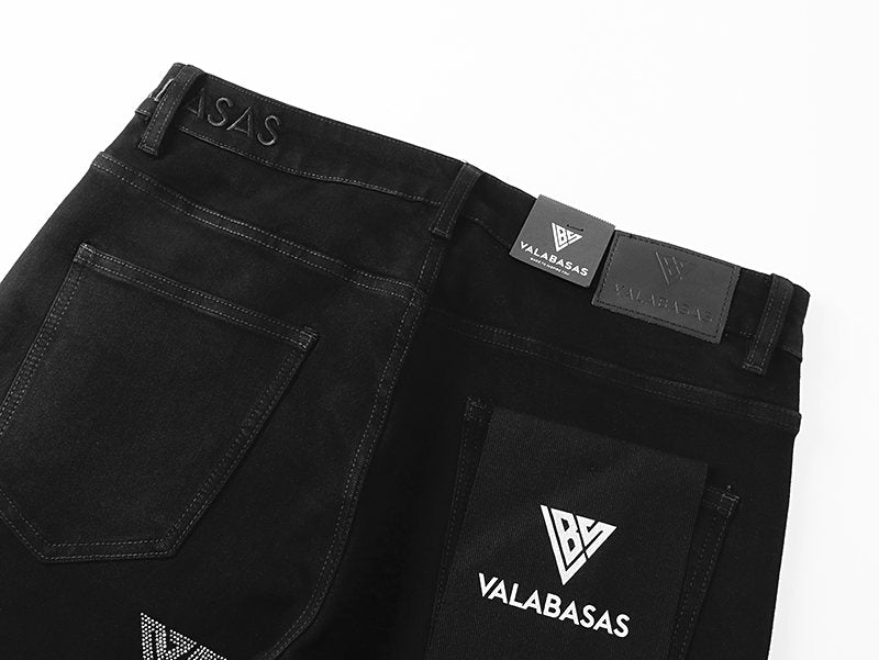 VALABASAS Black Triangle Motif Jeans