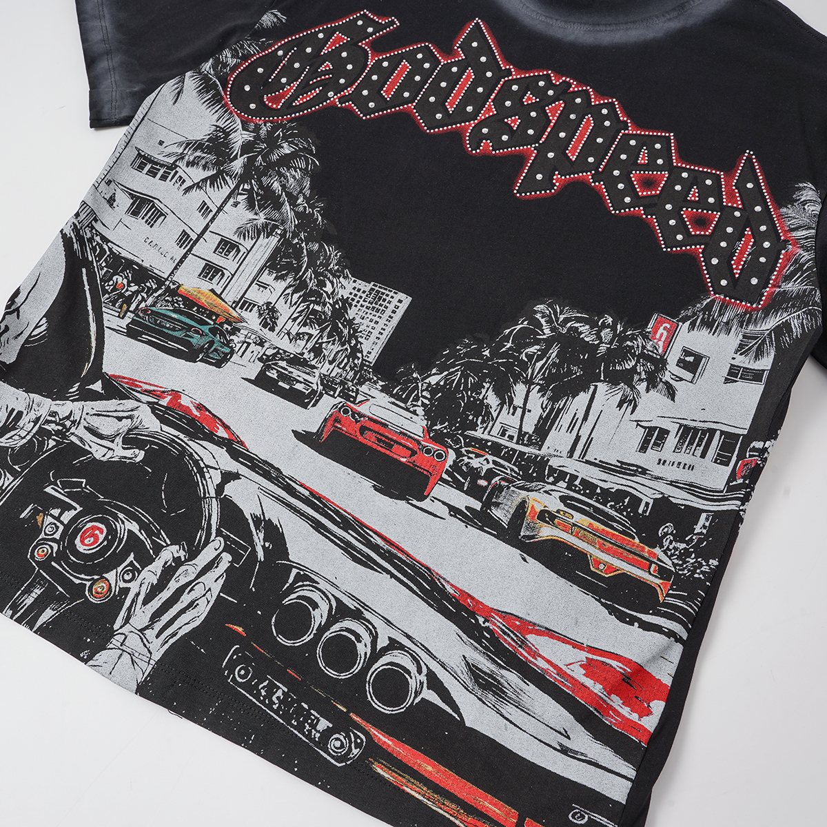 Godspeed Washed Car & Key Graphic Short-Sleeve T-Shirt