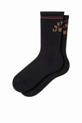 CARHARTT WIP ARCH SCRIPT SOCKS Black / H Brown
