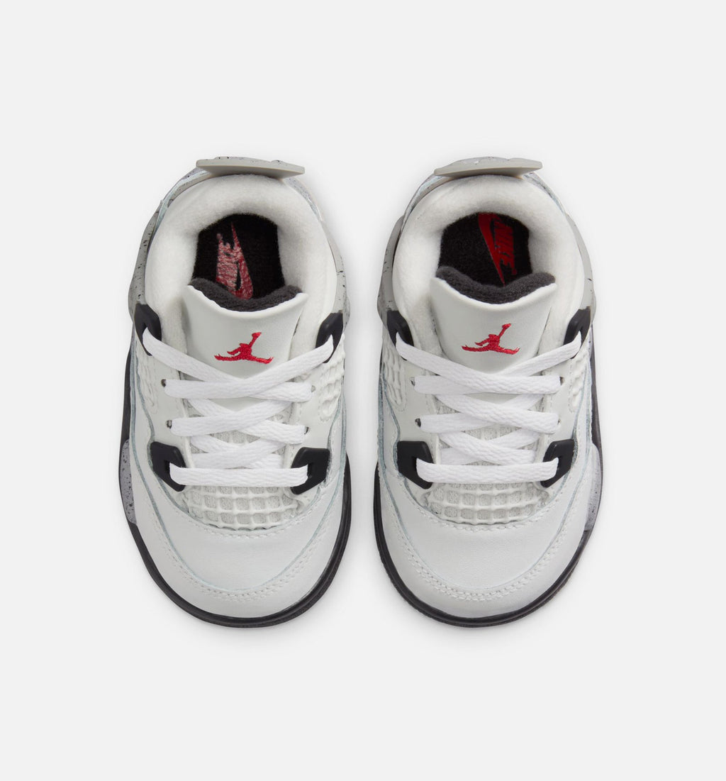 Air Jordan 4 Retro "White Cement" Infant/Toddler Shoe – Summit White/Fire Red/Cement Grey/Black