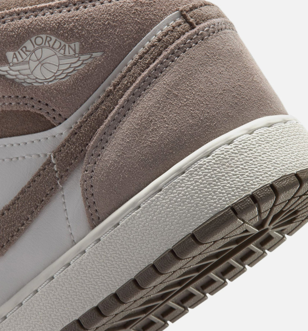 Air Jordan 1 Mid Grade School Lifestyle Shoe – Enigma Stone/Olive Grey/Summit White