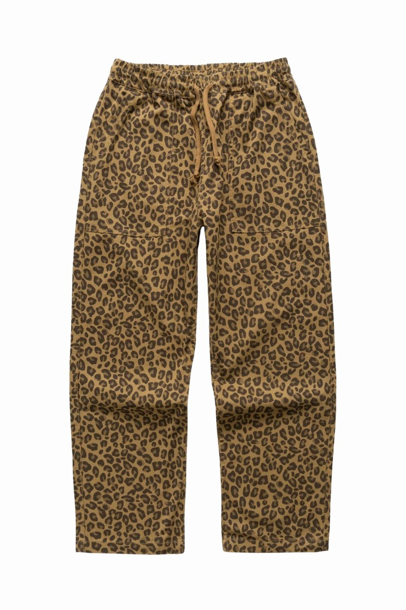 SERVICE WORKS PATTERNED EASY CHEF PANTS Brown Leopard