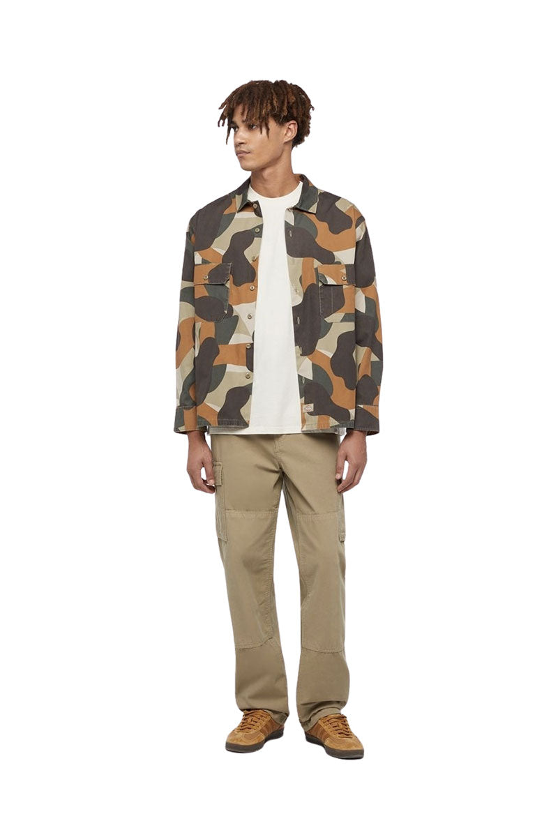 DICKIES CAMO CANVAS WORK SHIRT Imperial Green