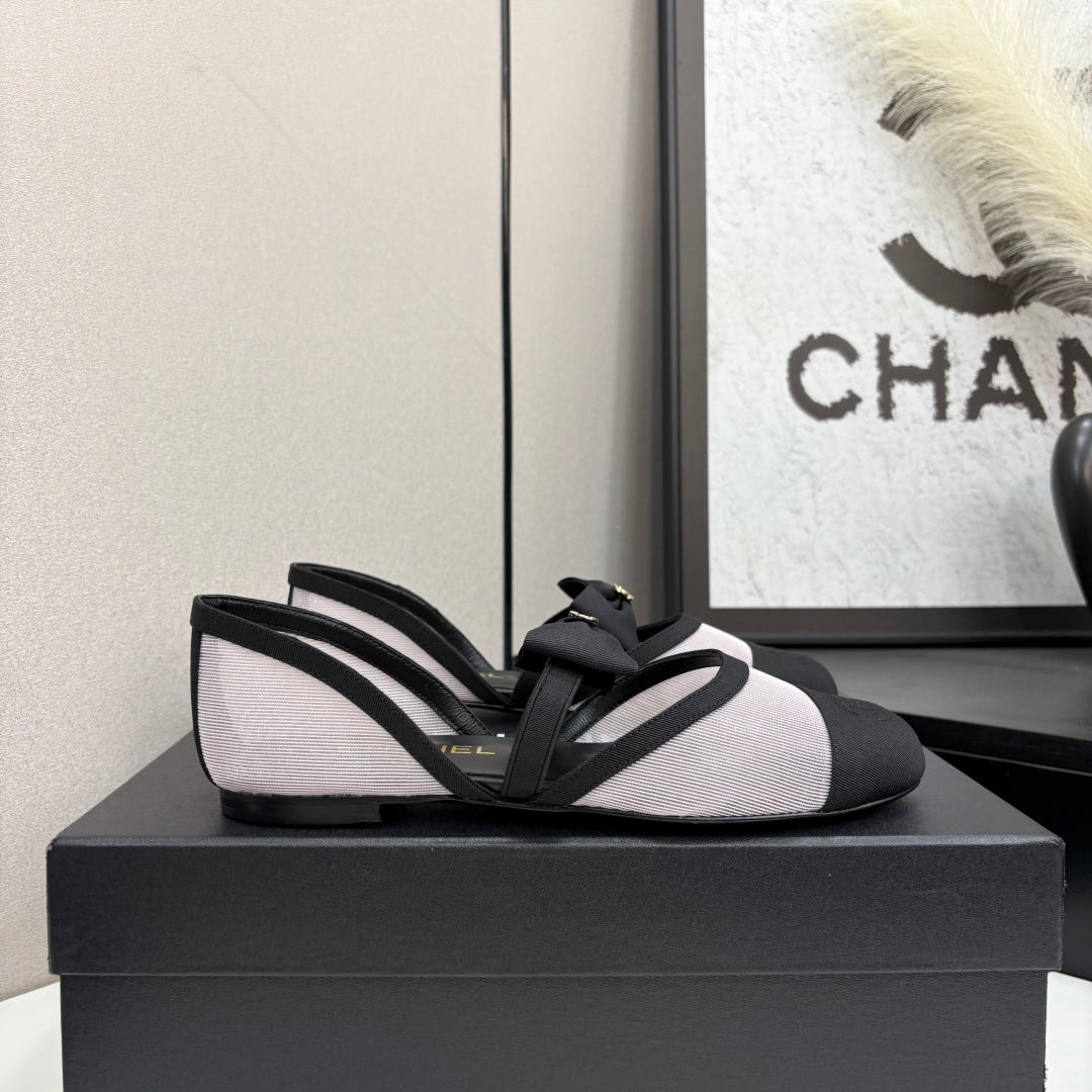 Chanel 2025 Hollow Bow Ballet Flats – 2025 Collection