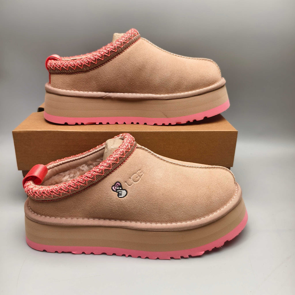Pink Ethnic Style Chunky Sole Casual Sneakers — New Arrival | In Stock