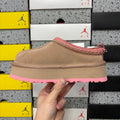 UGG Tazz Platform Slipper – Women’s Suede Clog with Pink Sole & Heart Embroidery in Sand