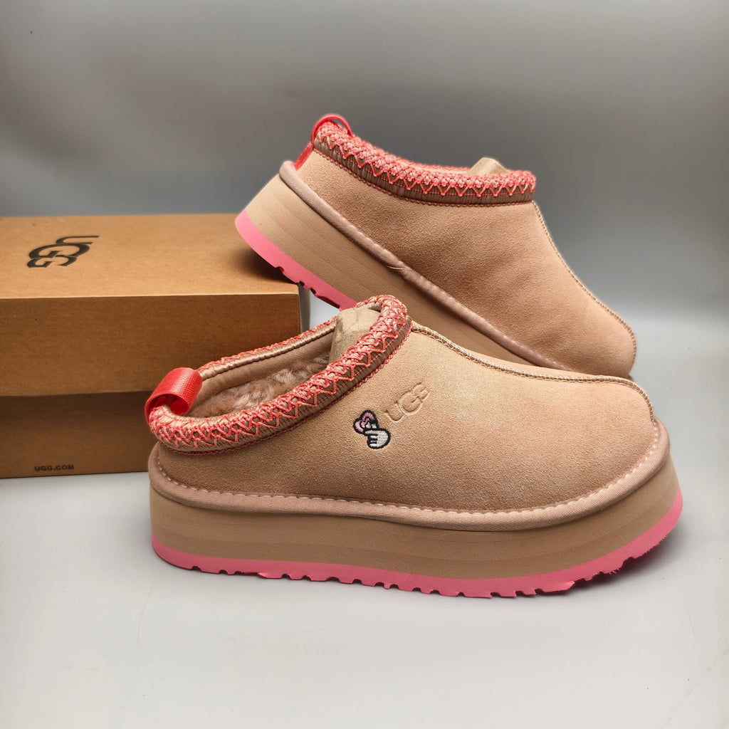 Pink Ethnic Style Chunky Sole Casual Sneakers — New Arrival | In Stock