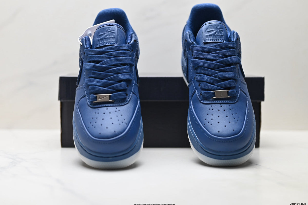 Nike Air Force 1 Low Navy Blue White Unisex Sneakers Style 01